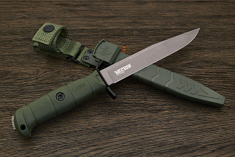 Нож тактический Kizlyar Supreme Vector, клинок 160мм, сталь AUS-8, рукоять кратон оливковый