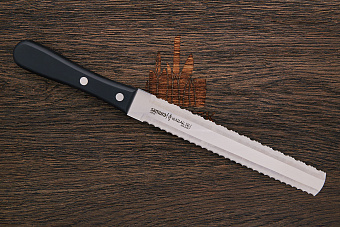 Кухонный набор Samura из 2-х ножей и пилы, сталь AUS-8, рукоять пластик черный