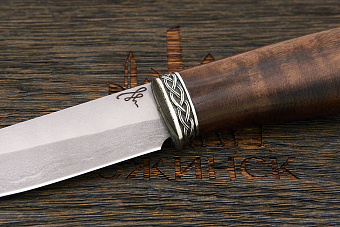 Разделочный нож Игоря Пампуха Модель 073, клинок 100мм, булат легированный, рукоять орех Т1