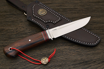 Нож туристический Геннадия Дедюхина Воркер-L, клинок 132мм, сталь M398, рукоять ironwood Т1