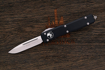 Автоматический складной нож Microtech Ultratech S/E, сталь M390 apocalypt, рукоять алюминий черный