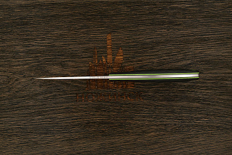 Нож туристический Мастерской Тать Хорек, клинок 88мм, сталь M390, рукоять карбон зеленый спейсер