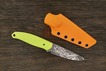 Нож туристический Lizard knives, клинок 105мм, сталь VG-10, рукоять G-10 зелёный неон