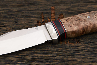 Нож туристический Геннадия Дедюхина Балем, клинок 130мм, сталь M398, рукоять дерево стаб. дерево