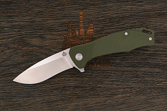 Нож складной QSP Raven, клинок 86мм, сталь D2, рукоять G10 оливковый