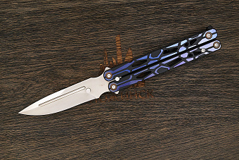 Нож балисонг Reptilian Киборг, модель 06, сталь M390, рукоять титан