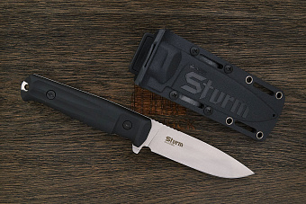 Нож тактический Kizlyar Supreme Sturm, клинок 119мм, сталь AUS-8, рукоять кратон черный