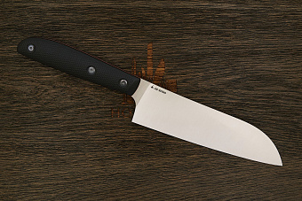 Нож кухонный MOYO Геликон сантоку 175мм, сталь AR-RPM9, рукоять G10-extra черный