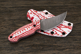 Нож EDC Lizard knives, клинок 90мм, сталь AUS-10Co, рукоять G-10 красно-белый