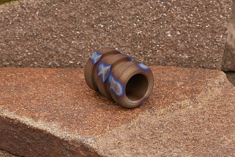 Титановая бусина на темляк «Резьба» термо