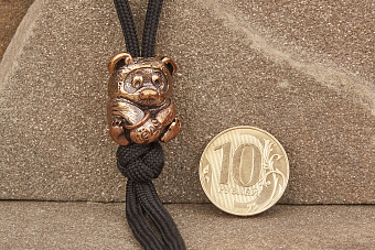 Бусина на темляк Мишка от мастерской Крымская бронза