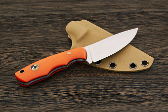 Нож EDC Владимира Толкачева, клинок 77мм, сталь AR-RPM9, рукоять микарта оранжевая