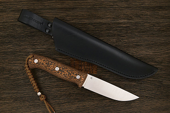 Нож туристический Ножинск-PRO Бушкрафт, клинок 115мм, сталь AR-RPM9, рукоять микарта чёрно-оранжевая