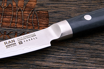 Нож кухонный Yaxell Ran овощной 80мм, сталь VG-10 в обкладках из дамаска