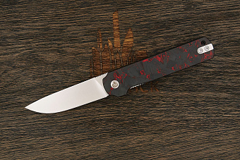 Нож складной QSP Lark, клинок 80мм, сталь Sandvik 14C28N, рукоять карбон-R