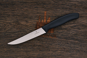 Нож кухонный Victorinox для стейков 115мм, сталь Dauphinox, рукоять PP черный