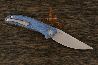 Складной нож Shirogorov knives Q95 Ursus, сталь Elmax, рукоять микарта голубая