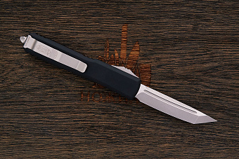 Автоматический складной нож Microtech Ultratech T/E, сталь M390, рукоять алюминий черный