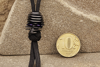 Бусина на темляк «Лаки Cut» титан черный