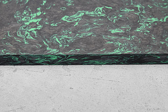 Карбон хаотичный, плашка 130x85x8мм, зеленый 