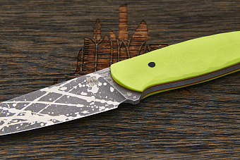 Нож туристический Lizard knives, клинок 105мм, сталь VG-10, рукоять G-10 зелёный неон