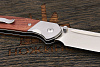 Нож складной CJRB Pyrite Bowie, клинок 80мм, сталь AR-RPM9, рукоять комбинированный: дерево, сталь - фото №4