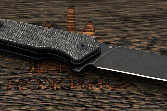 Нож складной QSP Mamba V2, клинок 89мм, сталь D2, рукоять микарта чёрная