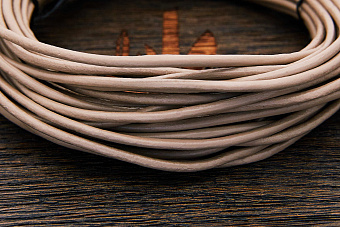 Кожаный шнурок 3мм (бежевый), кратно 1м
