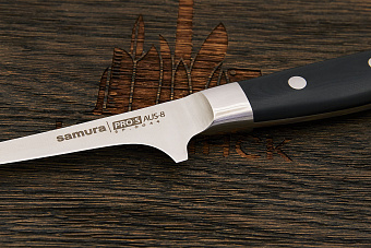 Нож кухонный Samura филейный 137мм, сталь AUS-8, рукоять G10