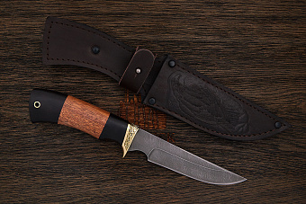 Нож туристический Эльбрус Турист, клинок 140мм, дамаск