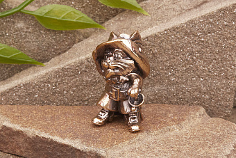 Бусина на темляк Кот в сапогах от мастерской Крымская бронза