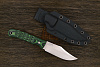 Нож туристический Геннадия Дедюхина Балем, клинок 120мм, сталь N690, рукоять микарта черно-зеленая - фото №2
