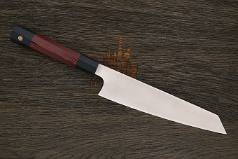 Нож кухонный Xin кирицуке 213мм, сталь 304Cu, рукоять G-10 черно-красный