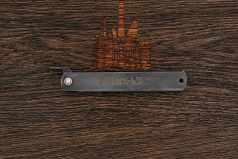 Складной нож хигоноками Warikomi, клинок 100мм, сталь SK-5, рукоять сталь черная