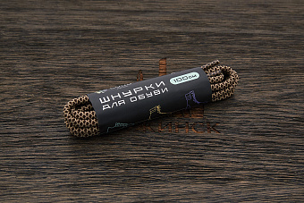 Шнурки для обуви, 100см, коричневые/бежевая сетка