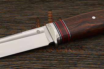 Нож туристический Геннадия Дедюхина Воркер-L, клинок 132мм, сталь M398, рукоять ironwood Т1