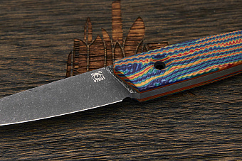 Нож туристический Lizard knives, клинок 100мм, сталь D2, рукоять Crazyfiber, ножны зелёно-красные