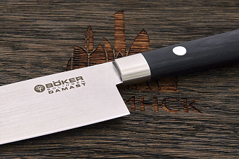 Нож кухонный Böker мини шеф 157мм, сталь VG-10 в обкладках из дамаска