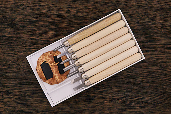 Набор для резьбы по дереву, 7 резцов светлый