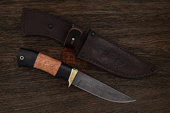 Нож туристический Эльбрус Лань, клинок 120мм, дамаск