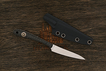 Нож EDC Владимира Толкачева, клинок 80мм, сталь QPM53, рукоять карбон черный