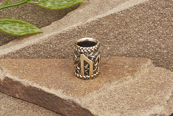 Бусина на темляк Руна Уруз от мастерской Крымская бронза