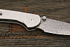 Нож складной CJRB Feldspar, клинок 89мм, дамаск нержавеющий, рукоять сталь - фото №4