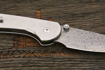 Нож складной CJRB Feldspar, клинок 89мм, дамаск нержавеющий, рукоять сталь