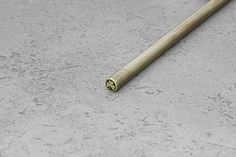 Мозаичный пин "Клевер 3х-листный" 6,0x100 мм, контур, центр - латунь зеленый