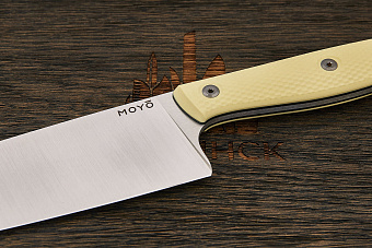 Нож кухонный MOYO Аппарель шеф 195мм, сталь AR-RPM9, рукоять G10-extra слоновая кость