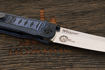 Нож складной Kizlyar Supreme Whisper, клинок 96мм, сталь M390, рукоять G10 чёрно-синий