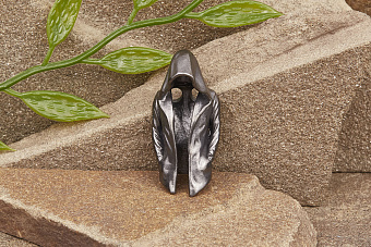 Титановая бусина на темляк Невидимка серый