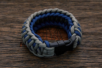 Браслет "Fish tail" gray/navy, размер М
