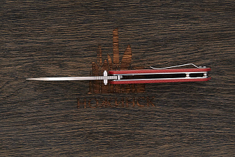 Нож складной QSP Parrot V2, клинок 80мм, сталь D2, рукоять микарта красная